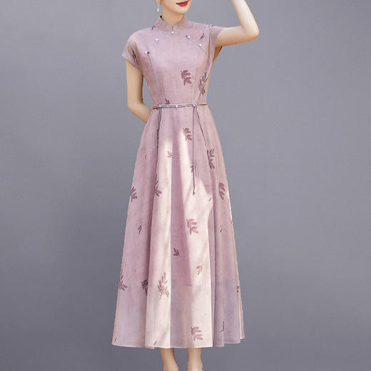 新中式国风改良旗袍连衣裙2025夏新款高级感气质名媛绝美长裙YBER121 商品图0