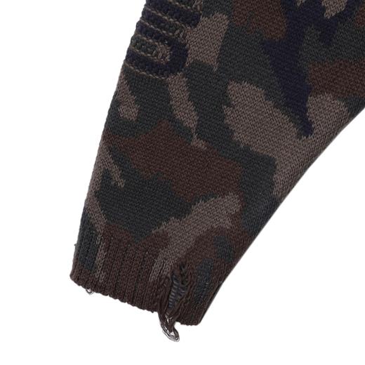 88101SDSA男士毛衣2025新款轻奢痞帅男装慵懒风迷彩拉链连帽开衫针织衫 商品图4