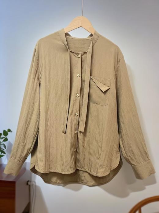 冰点价！仅限11.11！退货勿拍【早秋特卖】7962灰咖系带设计感长袖衬衫-喜出 商品图4