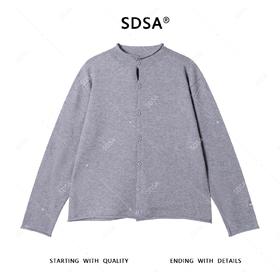 51166SDSA男士毛衣2025新款轻奢痞帅男装纯色慵懒半高领纽扣开衫针织衫