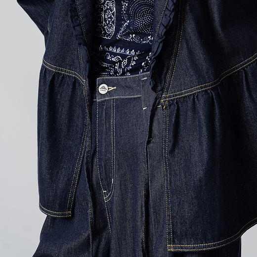 【林栖设计小店】（现货）【草木丹宁】压褶牛仔裤配方巾2025秋季新款宽松阔腿裤女1953084 商品图7