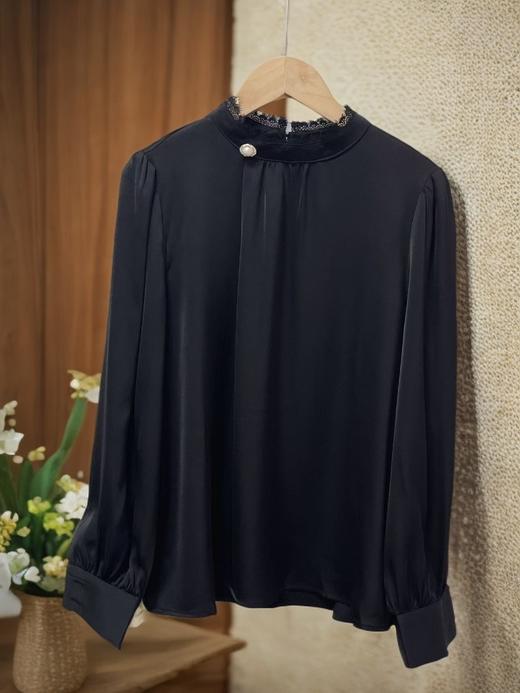 【早秋特卖】仿真丝缎面光泽感长袖衬衫-喜出 商品图1