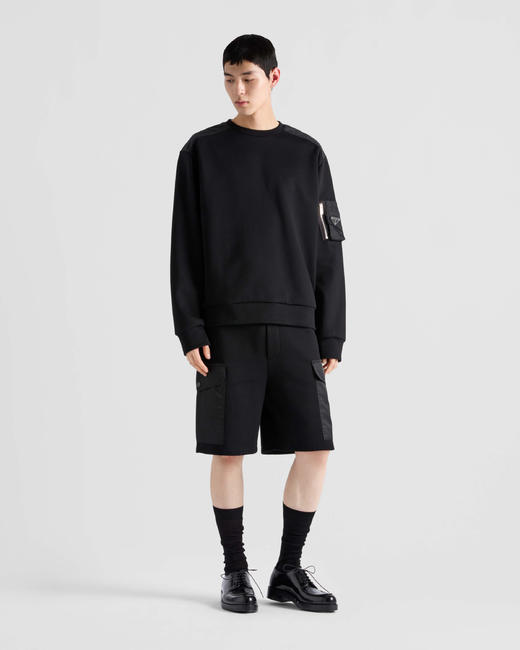 P.R.D 25秋季新款 宽松尼龙拼接 圆领卫衣 WY897 商品图0