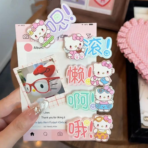 【醒粉福利8.9元10个】搞怪糖果色文字猫咪发夹日系10个 甜美百搭少女风侧边鸭嘴夹发卡发饰 商品图6