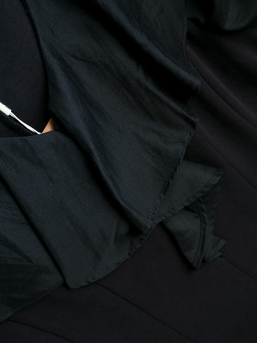 优雅赫本风！黑色荷叶边连衣裙 凸显气质女神范 商品图2