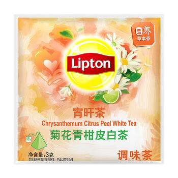 立顿花草茶菊花青柑皮白茶 独立三角茶包袋泡茶调味茶7包/21g /水饮冲调 /代用茶/花草茶/养生茶 /花草/草木茶 商品图4