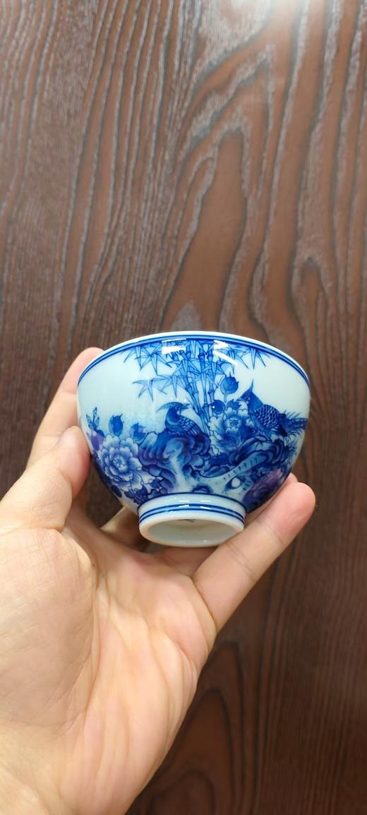 青花花鸟主人杯 商品图0