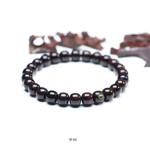 【青山特惠】金标8*8.8mm26颗海南黄花梨沉水紫油梨老料数控精工老型桶珠手串h8 商品图0