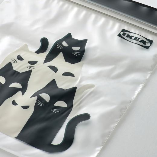 IKEA 密封袋 猫咪图案 灰色 1公升 商品图2