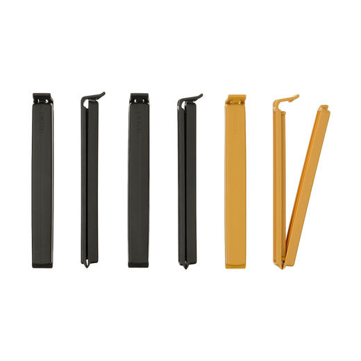 IKEA 密封夹 煤黑色/深黄色 6个 商品图0