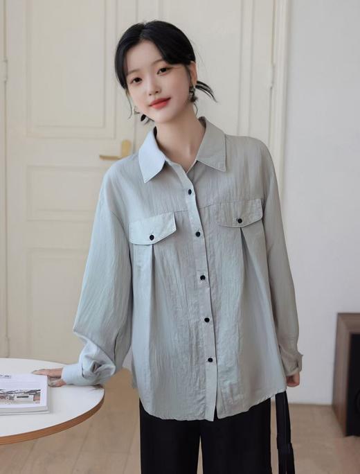 【早秋特卖】318天然纤维麻棉感中长衬衫衬衫-喜出 商品图0