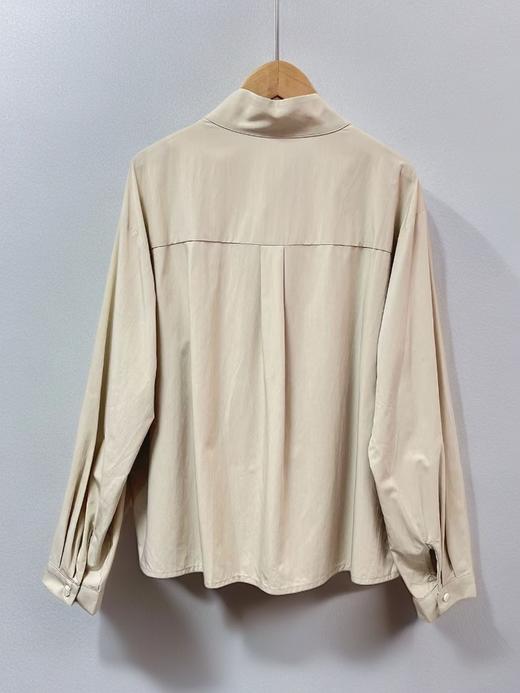 【早秋特卖】品质 95%棉立领压皱蝴蝶结长袖衬衫-喜出 商品图6