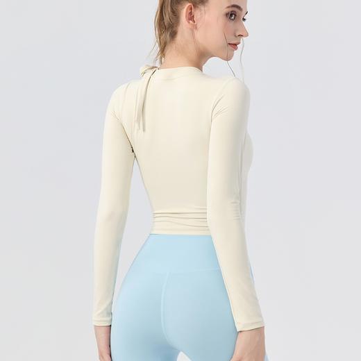 【带胸垫】高级感女 带胸垫单肩镂空百搭瑜伽运动长袖BMMZ-375 商品图3