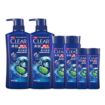 清扬男士去屑洗发水 活力运动1410g+试用装100gx2 净屑止痒薄荷洗头膏 /个人护理 /洗发护发 /洗发水 商品图1