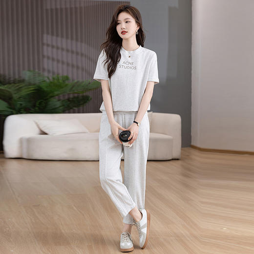 休闲运动服套装，韩版宽松洋气显瘦时尚卫衣两件套潮HR-KSM8510 商品图3