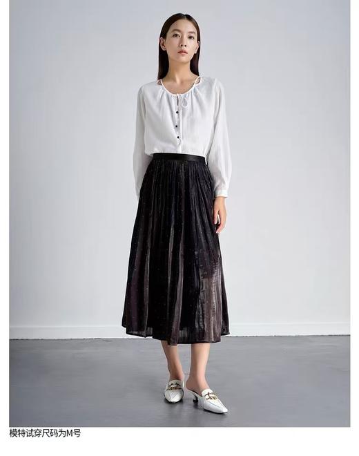 【早秋特卖】1062镂空领系带宽松长袖衬衫-喜出 商品图0