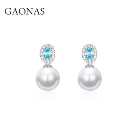 GAONAS  经典12mm帕拉白色珠耳环11523EW