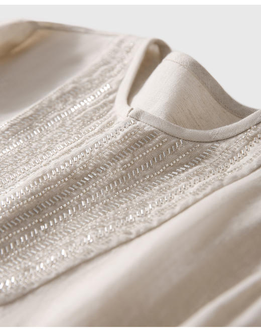 春秋新品"萬物生"法国雨露麻 舒爽透气重工钉珠衬衫 商品图9