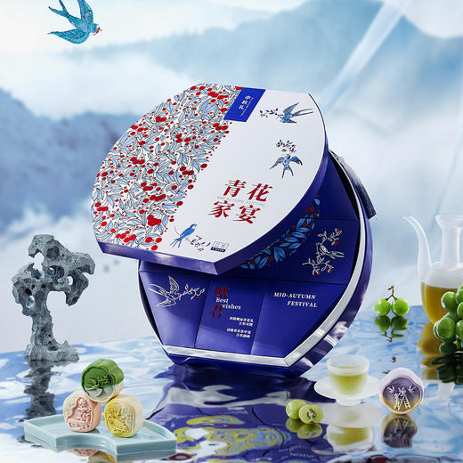 【全规格SKU】立家月饼 繁花似锦 月颂青绿 青花家宴 中秋月饼礼盒 月饼礼盒 商品图6