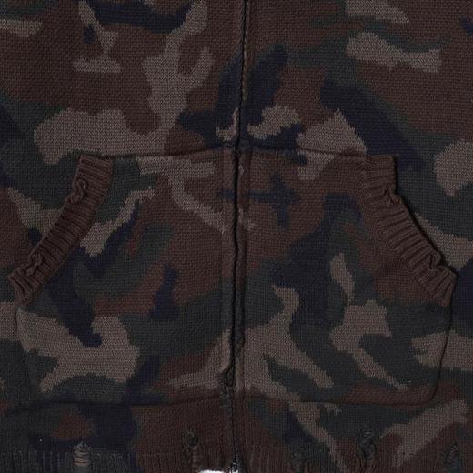 88101SDSA男士毛衣2025新款轻奢痞帅男装慵懒风迷彩拉链连帽开衫针织衫 商品图3