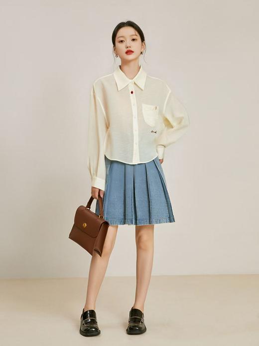 【早秋特卖】5037压皱天丝➕棉➕麻薄款短衬衫防晒衫-喜出 商品图1