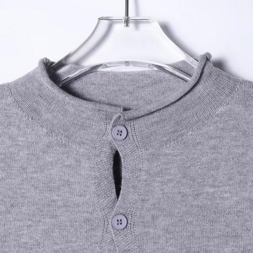 51166SDSA男士毛衣2025新款轻奢痞帅男装纯色慵懒半高领纽扣开衫针织衫 商品图1