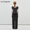 天猫同步【凉爽亚麻裤】拉夏贝尔/La Chapelle松紧腰系带休闲裤女黑色显瘦垂感百搭直筒2025新款裤 商品缩略图2