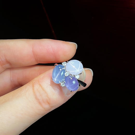 BY EVITA系列 18K镶钻石和星光蓝宝石 戒指 商品图2