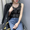 2025夏季新款圆领T恤女无袖背心洋气烫钻百搭上衣潮 商品缩略图2