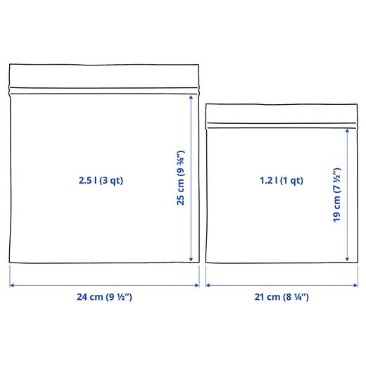 IKEA 密封袋 图案 红色/粉红色 2.5/1.2 公升 50个装 商品图5