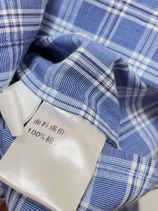 冰点价！仅限11.11！退货勿拍【早秋特卖】100%棉蓝色格子短款长袖衬衫-喜出 商品图4