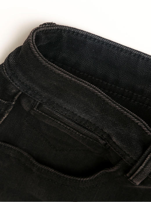 时髦精必备！高腰黑色直筒牛仔裤 卷边细节 日常超吸睛 商品图2