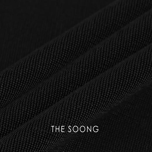 THESOONG|"经典时髦精"醋酸柔感黑色螺纹高领修身打底上衣HWTX7341 商品图5