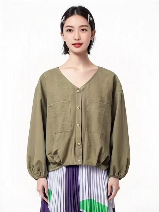 【早秋特卖】1830长袖V领花苞款外套1喜出 商品图5