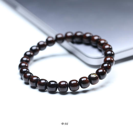 【青山特惠】金标8*8.8mm26颗海南黄花梨沉水紫油梨老料数控精工老型桶珠手串h8 商品图4