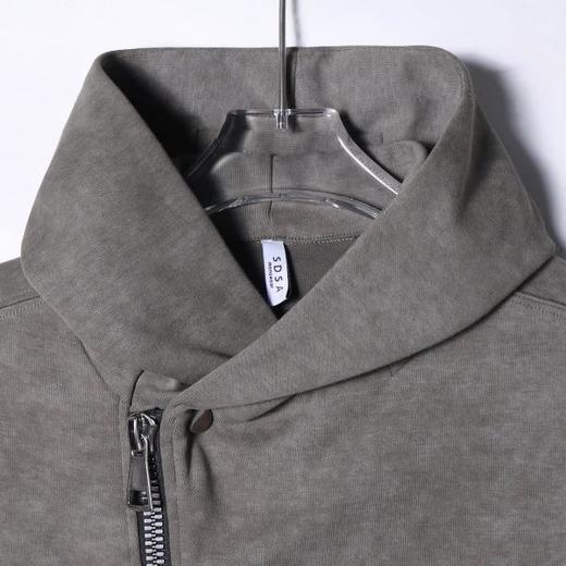 WY1014SDSA男士卫衣2025新款轻奢痞帅男装简约斜拉链连帽上衣网红款衣服 商品图2