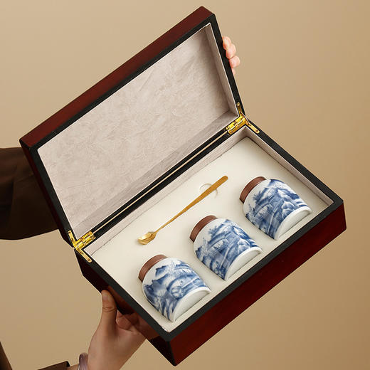 迷你吉祥罐【青花山水  三小瓷 】78元一套/一箱16套 商品图3