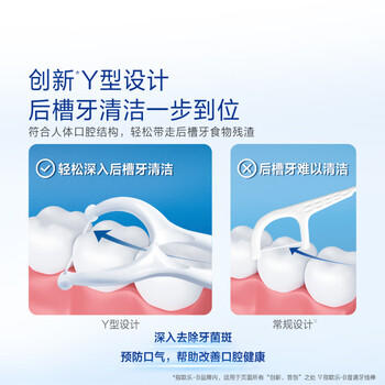欧乐B后牙清洁Y型牙线棒便携牙线棒牙签细滑线30支*3新老包装混发 /个人护理 /口腔护理 /牙线/牙线棒 商品图8