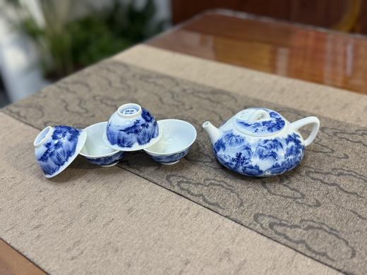 柴窑青花山水茶壶套组 商品图0