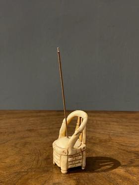 牛骨镂雕圈椅形香插，顺丰包邮