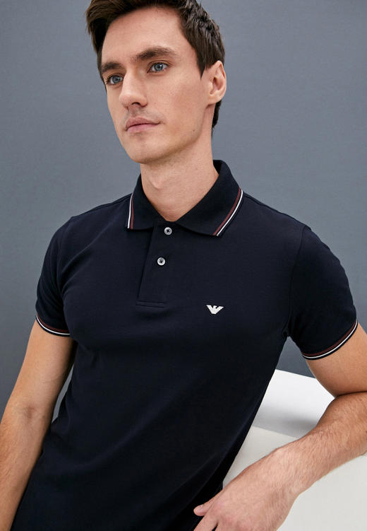 【超惠秒】Emporio Armani 男士弹棉飞鹰logo短袖 Polo T恤 11905 商品图5