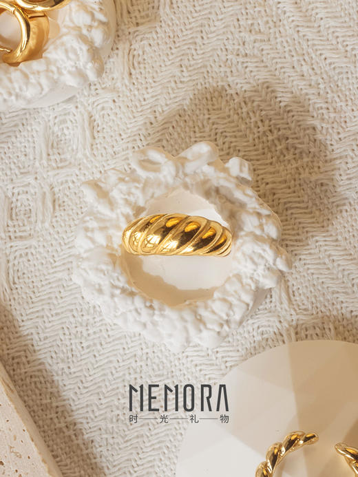 【任选3件599元】「焦糖可颂」牛角包戒指 S925银戒指时尚ins风手饰MEMORA诗普琳YRE00101（线上专供） 商品图6
