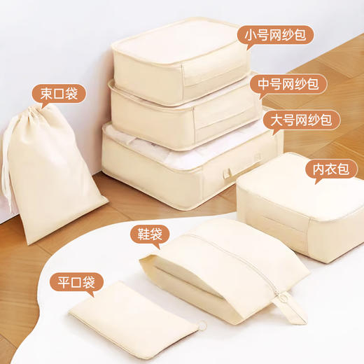 粮票|旅行收纳七件套 分区收纳行李箱，节省空间整齐不凌乱 防水防潮 结实耐用 商品图2