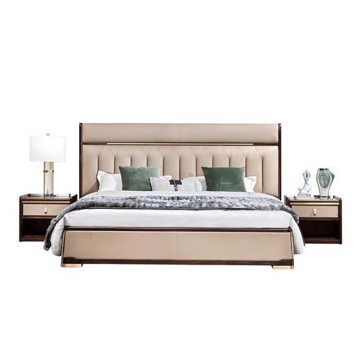 【新中式-KD-Y-T2007大床】爱里古夷苏木/卧房/实木床/实木软包床 商品图0