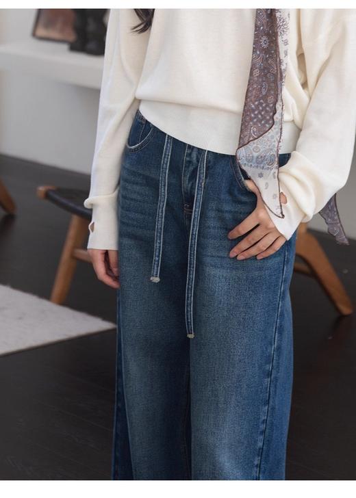 【门店同款】ENJOY秋季牛仔抽绳阔腿裤 163966088 商品图3