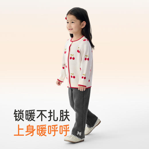 英氏儿童毛衣秋冬保暖女宝针织衫休闲开衫外套女童羊毛衫冬季毛衣 商品图2