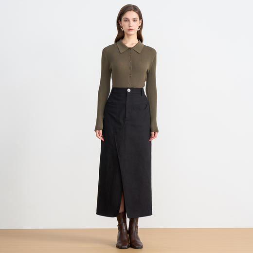 【polo领气质开衫】EITIE爱特爱简约显瘦羊毛针织衫2025秋季新款针织衫D2501907 商品图12