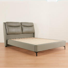 【家具】 现代简约卧室牛皮软包大床主卧双人床 HC236