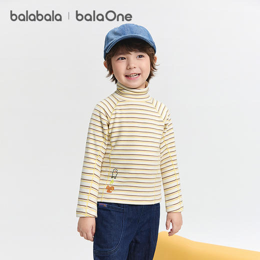巴拉巴拉balaOne童装儿童长袖t恤男童女童2025冬季新款打底衫发热 商品图0