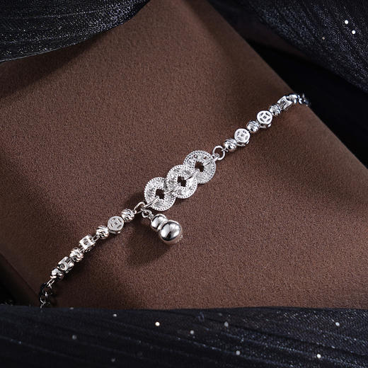 子佩集S925银【福禄财源】手链【SL070515】纯银时尚葫芦钱币2507 商品图2
